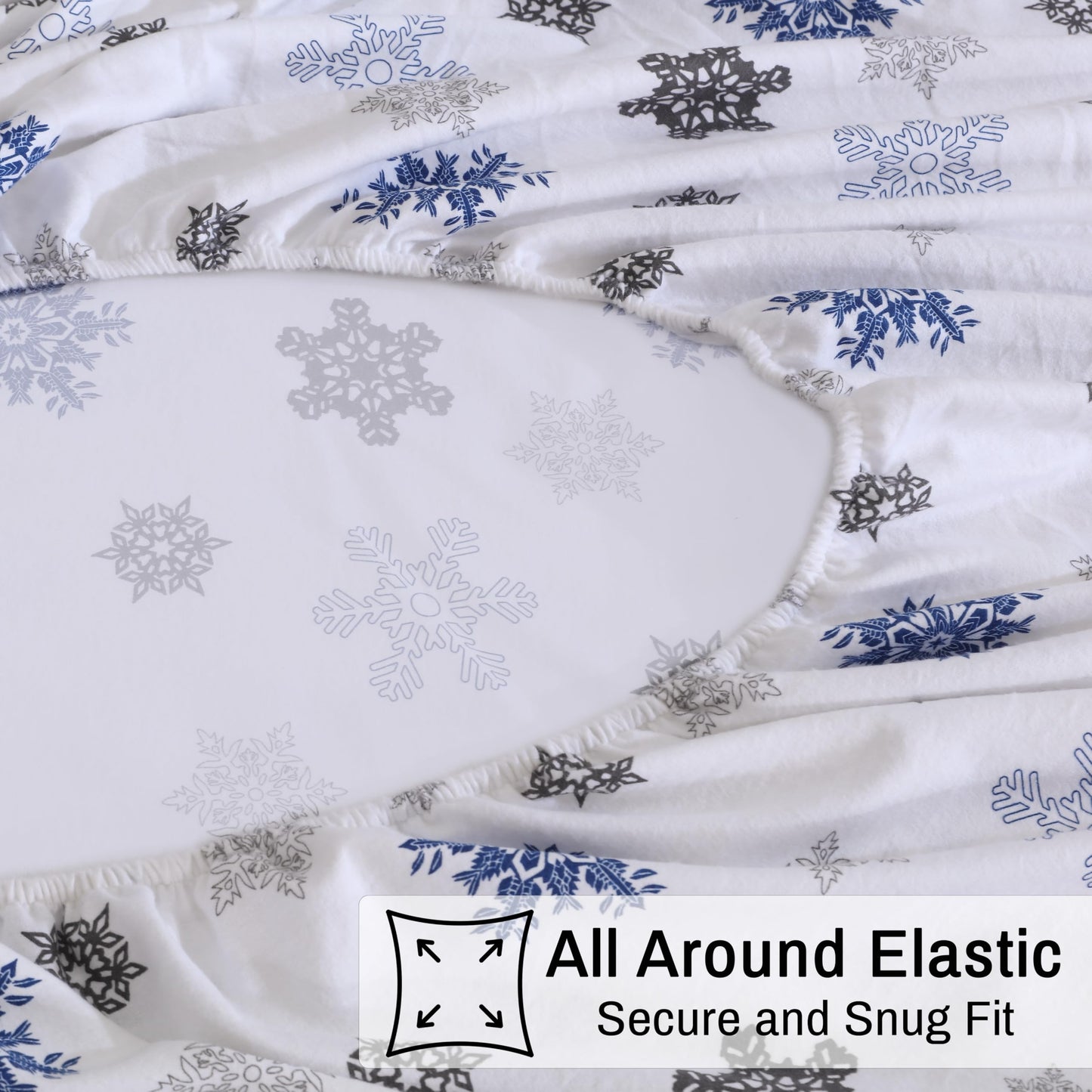 ZOYER Flannel Sheets Twin Size - 100% Cotton Double Brushed Twin Sheets Set, Deep Pockets 16 Inches, All Seasons Breathable & Extra Soft Bed Sheets, Warm & Cozy, 3 Piece, White Snow