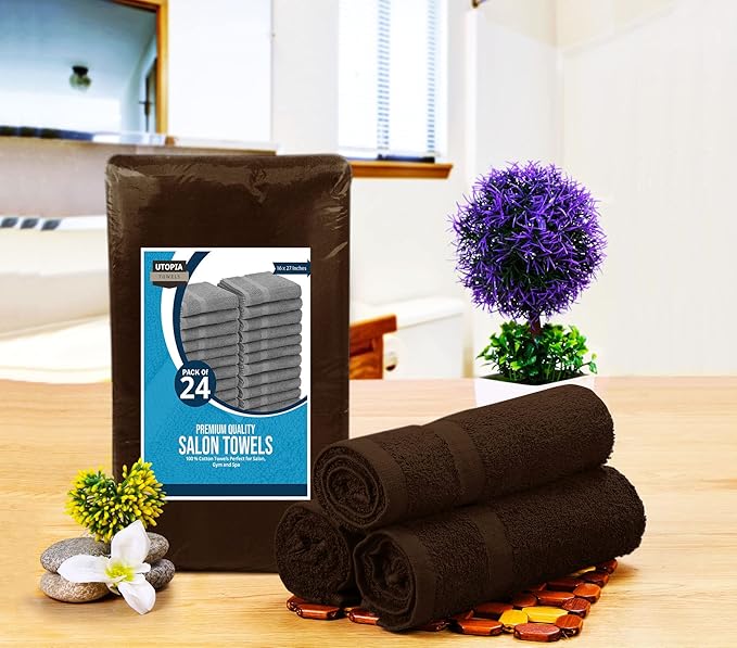 Utopia Towels, Salon Towel, Not Bleach Proof, 16 by 27 Inches, Highly Absorbent