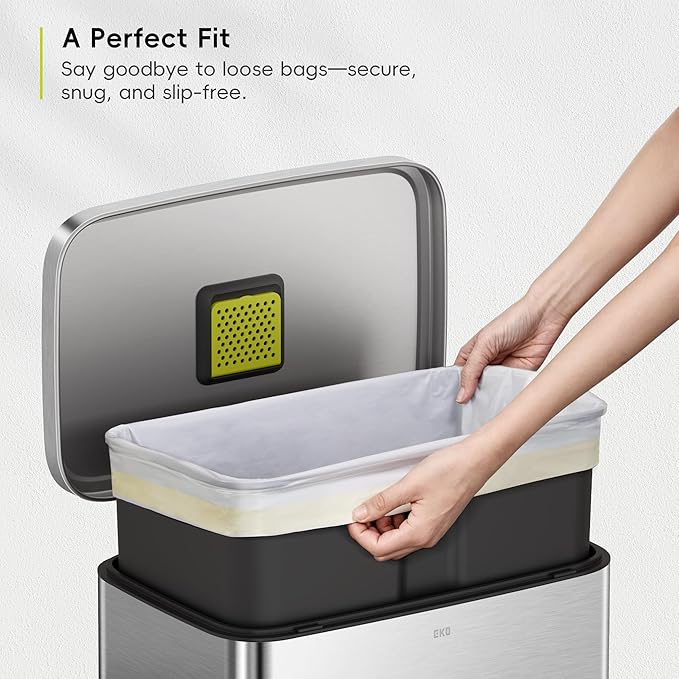 EKO 13 Gallon / 40-60 Liter, Extra-Strong Unscented Garbage Bags, Easy-Dispense