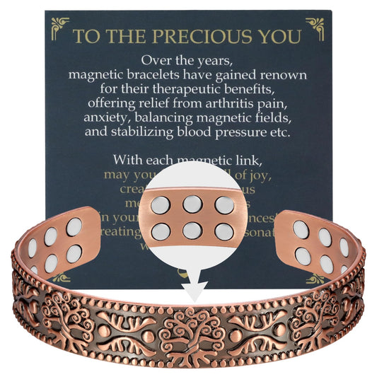 Jecanori Copper Bracelet for Men, 18X Strength Men's Copper Magnetic Bracelet,99.99% Pure Solid Copper Bracelet