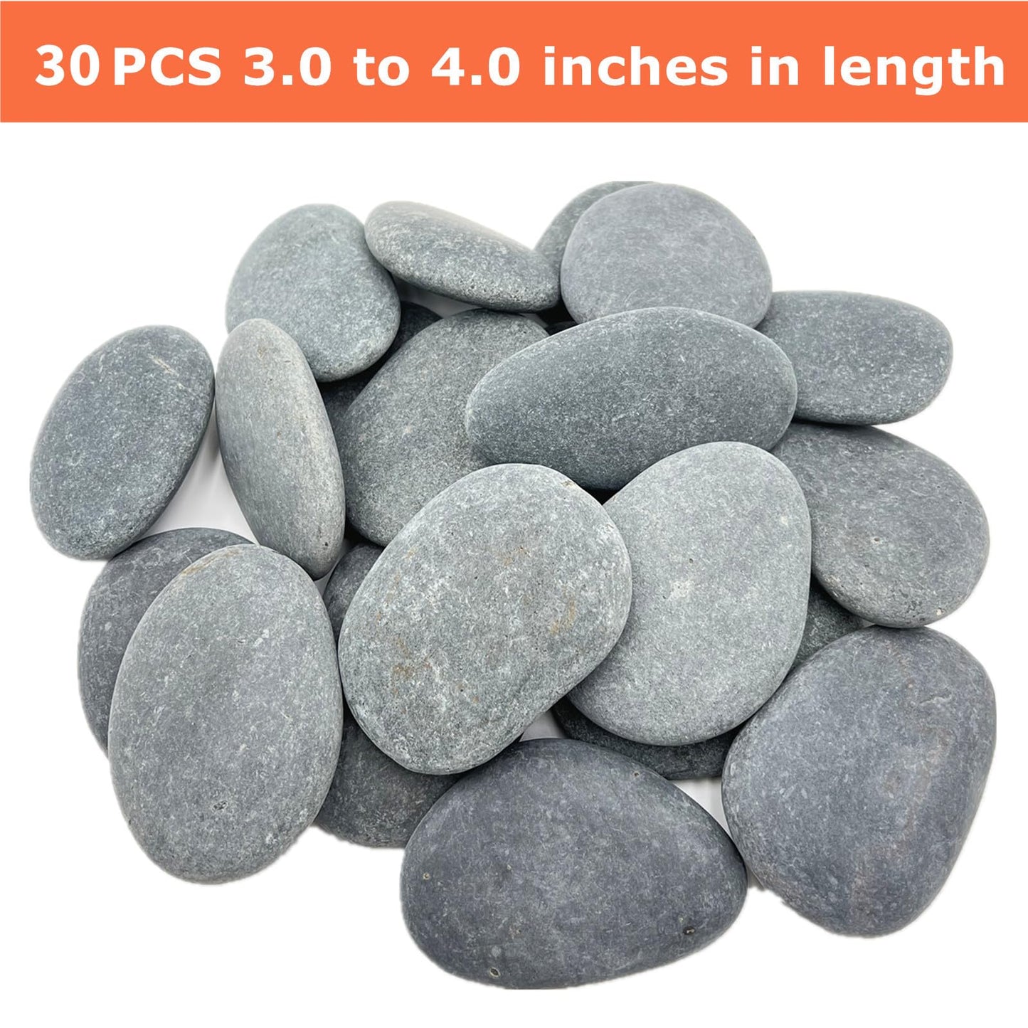 Lifetop 30PCS Painting Rocks, 3"-4" DIY Rocks Flat & Smooth Kindness Rocks for Arts, Crafts, Decoration, Large Rocks for Painting,Hand Picked for Painting Rocks