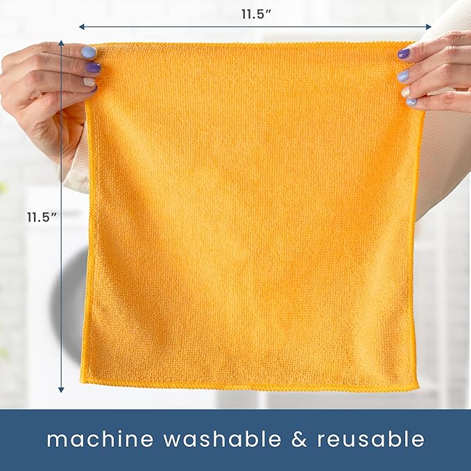 S&T INC. 150 Pack Microfiber Cleaning Cloth, Bulk Towels