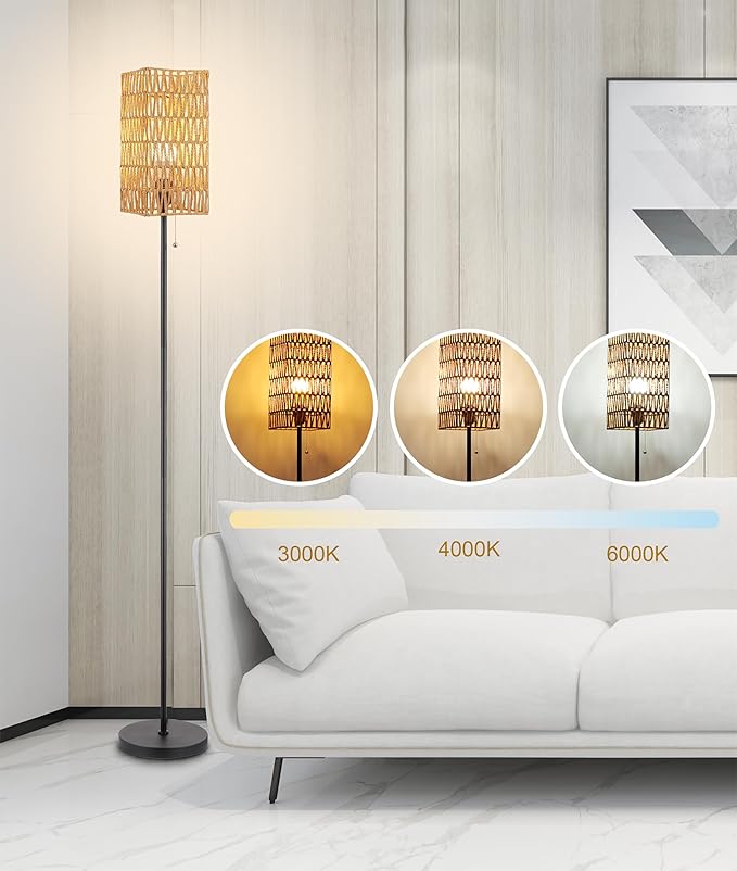 Ruiever Floor Lamp for Living Room, Farmhouse Floor lamp, Modern Standing lamp