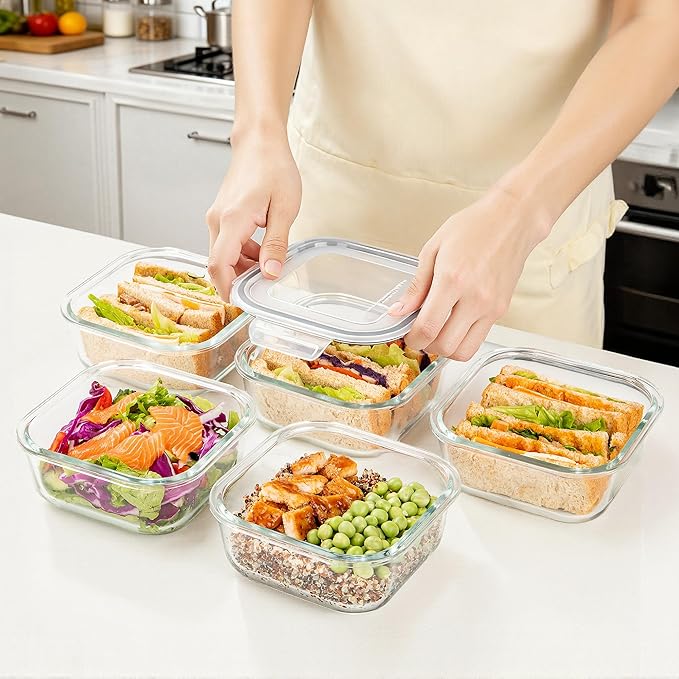 Vtopmart 5Pack 27oz Glass Storage Containers