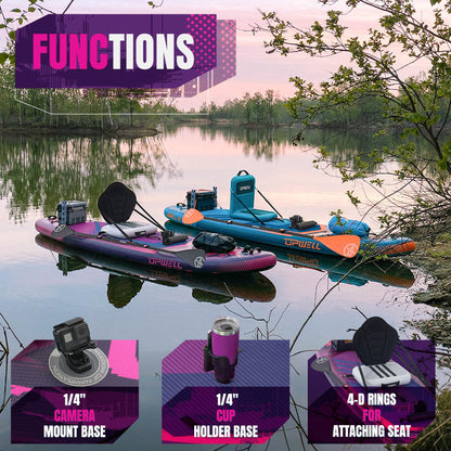 UPWELL 12'×36" Extra Wide Inflatable Paddle Board, 2+1 Stand Up Paddle Board with Kayak Seat, Sup Paddle Boards for Adults, Twilight Pulse