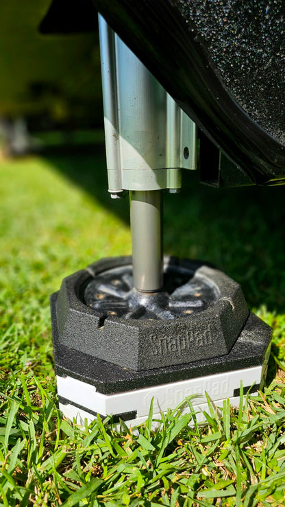 SnapPad StakPad RV Leveling Blocks – Precise Fit for Class A, B & C Motorhomes, Fifth Wheels, Travel Trailers & More – 12x12” – Bigger Surface Area, More Stability – Pack of 2 Leveling Blocks for RVs