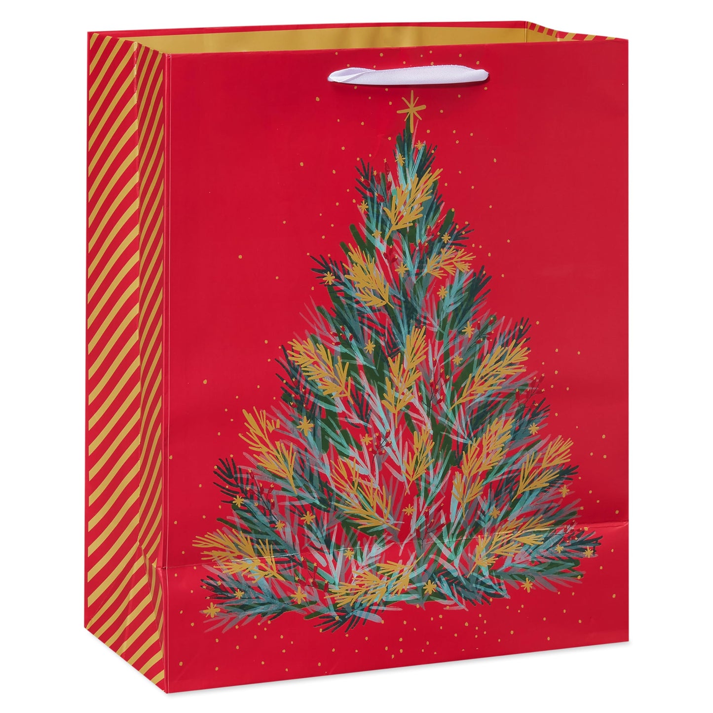 American Greetings 13" Large Christmas Gift Bags, Traditional Designs (4 Bags)