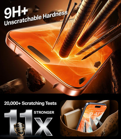 TORRAS Precision-Fit for iPhone 17 Pro Max Screen Protector 3.66m Military Shatterproof, 9H Anti-Scratch, Full Screen Tempered Glass, No Bubbles No Dust Screen Protector for iphone 17 pro max 2 Pack