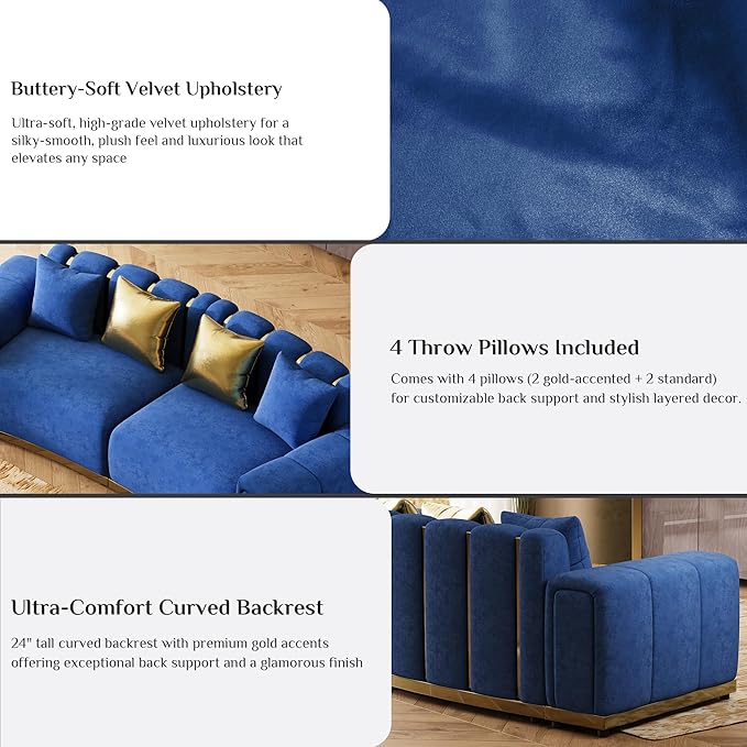 Oversized Velvet Chesterfield Couch