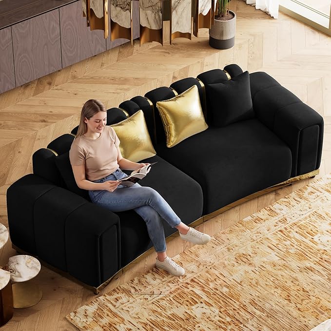 Oversized Velvet Chesterfield Couch