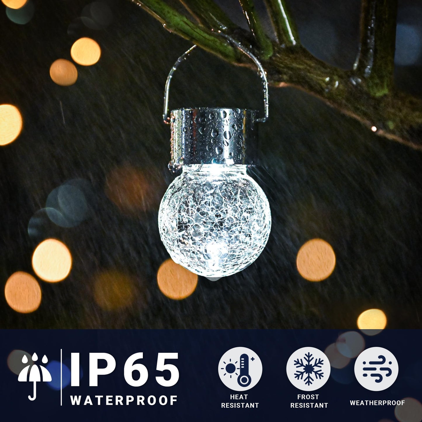 Solpex 12 Pack Hanging Solar Lights Outdoor,Solar Outdoor Lights Decorative, Solar Powered Waterproof Lights, Hanging Globe Light for Garden, Yard, Patio, Lawn, Flower Bed(Cold White)