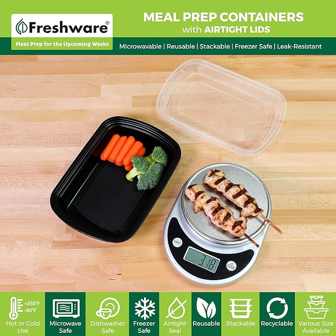Freshware Meal Prep Containers 1 Compartment
