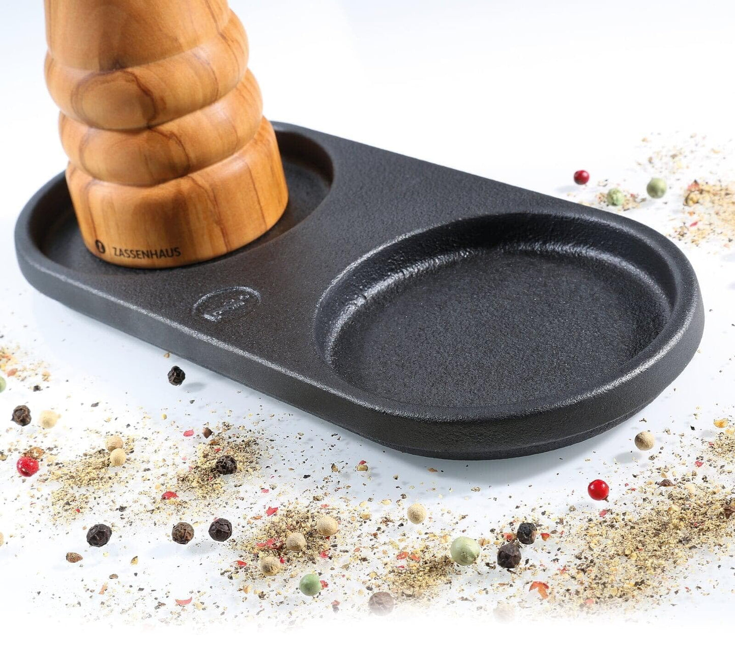 Zassenhaus Cast Iron Cruet for Storing Salt and Pepper Mill. 8.3" x 4", Black-Salt & Pepper Mill Storage