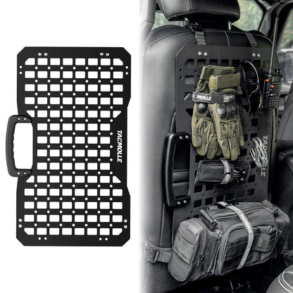 TACMOLLE Portable Rigid MOLLE Panel, Tactical Car Back Seat Organizer with Handle, Heavy Duty Car Storage Organizer for Modular Storage, Universal MOLLE Panels for Vehicles Car Truck Mount Rack