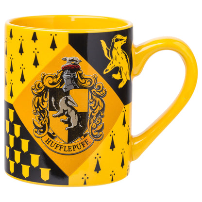 Silver Buffalo Harry Potter Hufflepuff House Crest Ceramic Mug, 14 Ounces