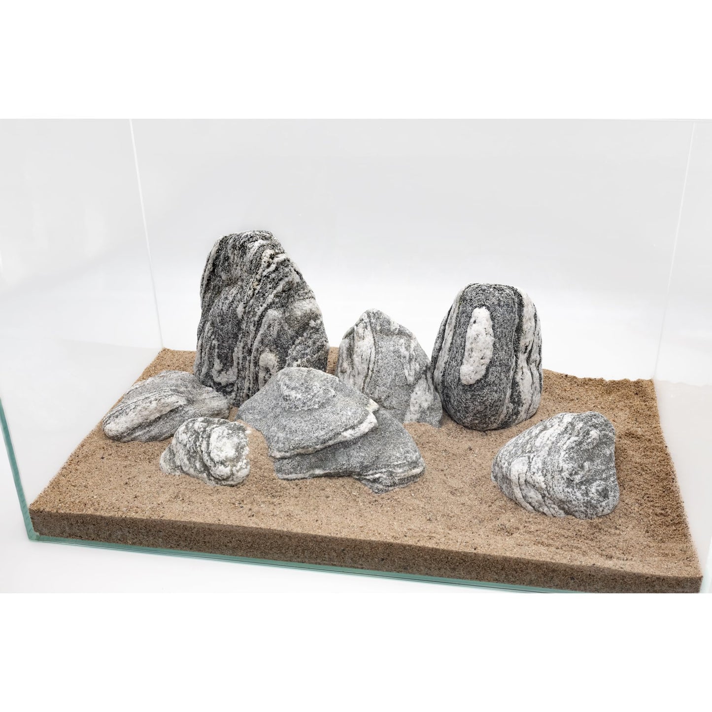 KINGRUI Aquarium Rocks Silver Seiryu Rock 5lb Natural Stone for Fish Tanks, Terrariums, Bonsai, Garden Decoration, Micro Landscapes & Reptile Terrariums(2-5inch 4-5Pcs)
