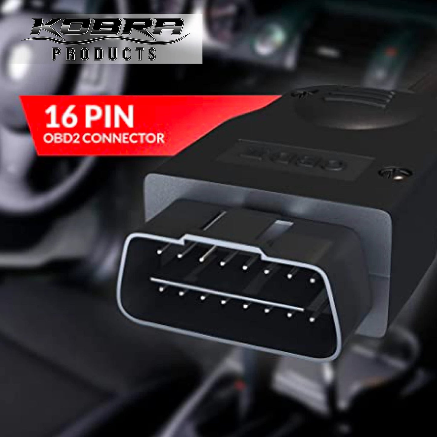 Kobra OBD2 Scanner Car Code Reader - Universal Auto OBD Car Diagnostic Tools for All Cars, Automotive Check Engine Readers with Reset (Red and Black)