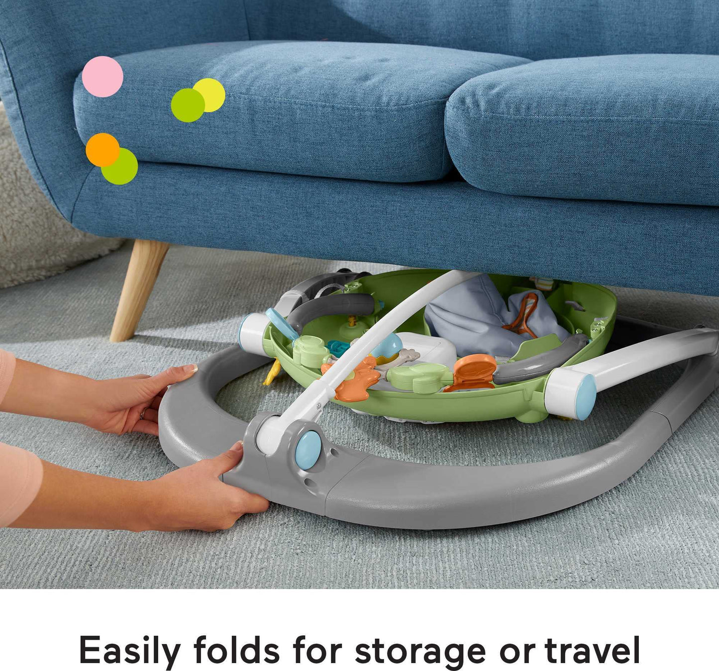 Fisher-Price Jumperoo Baby Bouncer and Activity Centre with Lights and Sounds, Sweet Snugapuppy SpaceSaver