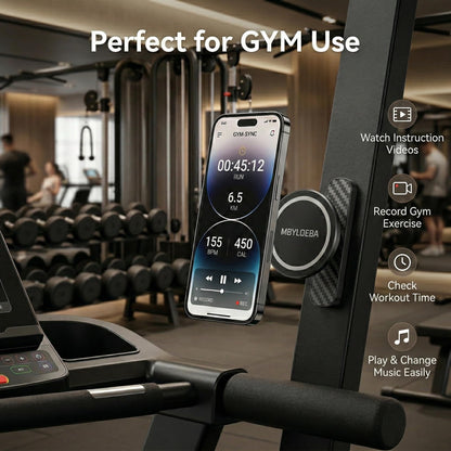 MBYLOEBA Magnetic Golf Cart Phone Holder & Gym Mount - N52 Strong Magnet for Any Metal Surface, Versatile Golf Cart Accessories, for Dad, Fits MagSafe iPhone 17-12 (Black)