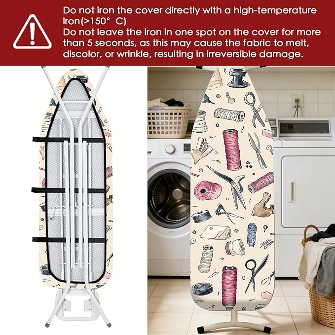 Nuxovilar Ironing Board Cover Needle Cotton 15x54 Inches | Ironing Board Cover