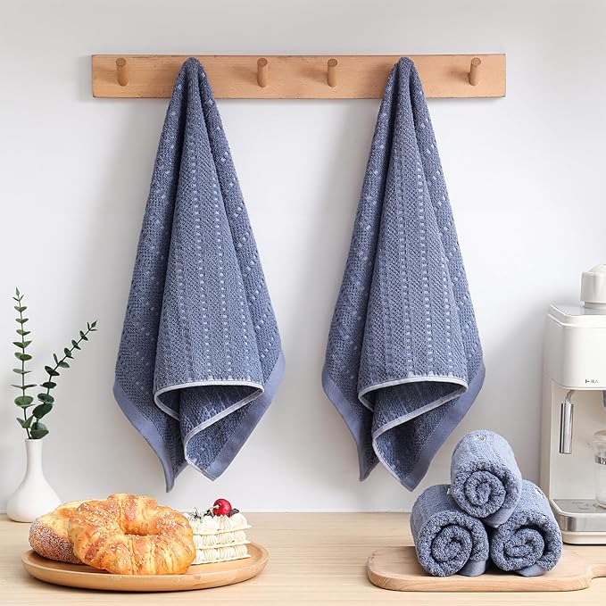 SALAS Kitchen Dish Towels, Bulk Cotton Kitchen Hand Towels, 390 GMS Plaid Dish