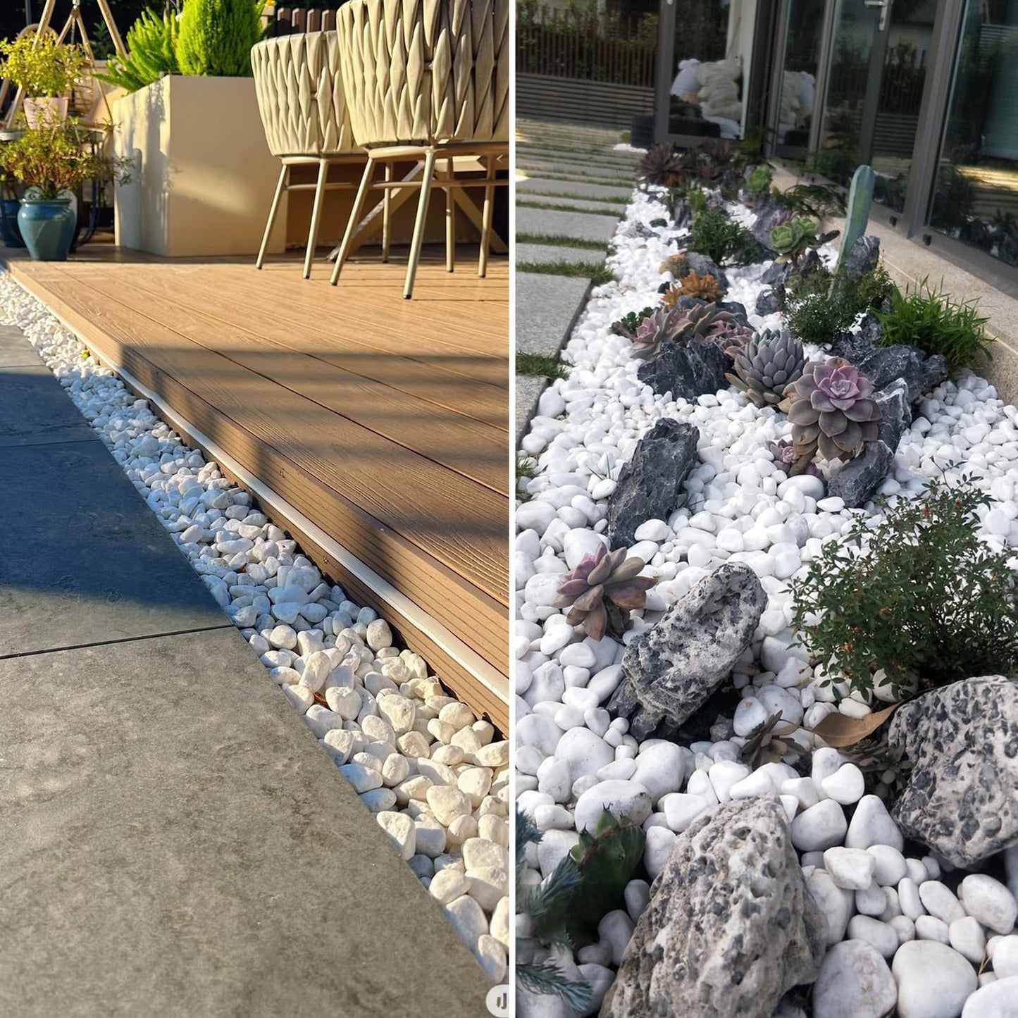 SHIZWU 40lbs White Rocks for Landscaping,2-3 Inch Decorative Pebbles for Plants,River Rocks for Backyard,Flower Beds, Indoor Fountains, Paths, Aquarium Vase,Outdoor Garden