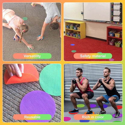 ZukoCert 30-Pack Poly Spots & Non-Floor Markers – Flat Sit Spots for Gym Class, Classroom Rugs & Kids’ Agility Training (Durable, Easy to Clean, Ideal for Fitness & School Activities)