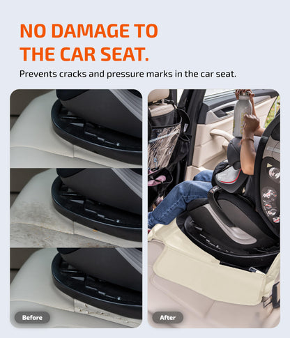 LIONSTRONG® Car Seat Protector for Child Seat [ISOFIX compatible]- Seat Cover for Infant Seat waterproof - Carseat Seat Protectors Baby - Car Seat Mat Dirt resistant - cream