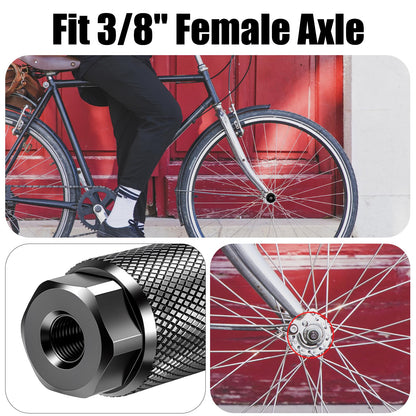 Chsoejuf 2PCS Bike Pegs, Bike Pegs for 3/8 Inch Axles, Aluminum Alloy Anti-Skid Stunt Bicycle Peg, BMX Peg Bicycle Accessories for Mountain Bikes Cycling Rear Stunt Peg(Black)