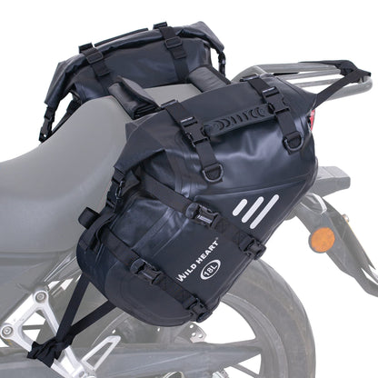 WILD HEART Motorcycle Saddlebags Waterproof 36L (18L*2) Side Saddlebags Pannier Bag Trunk Motorcycle Accessory Riding Storage Space (18L*2,Black)