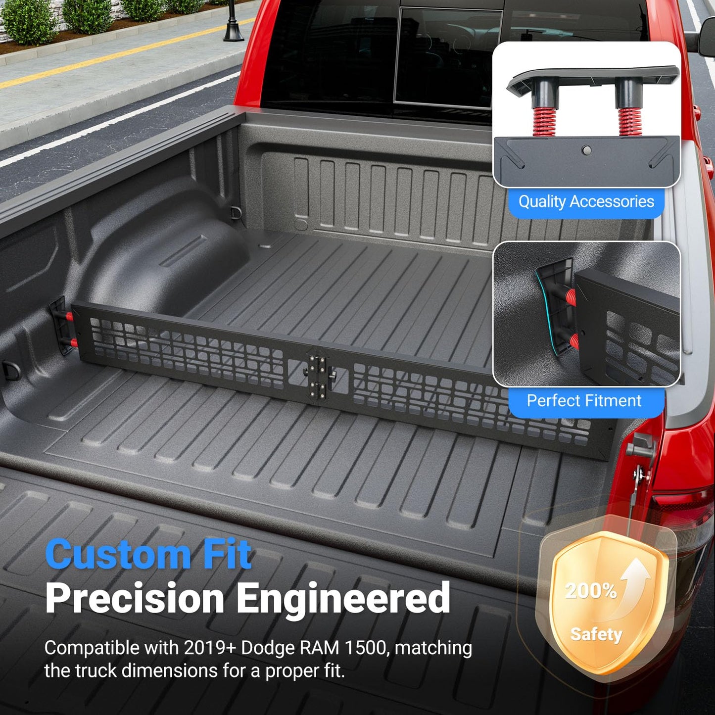 CZmenghe Truck Bed Divider Compatible with 2019-2025 Dodge RAM 1500 Truck Bed Organizer Cargo Manager Replacement for 2019-2025 Dodge RAM Accessories
