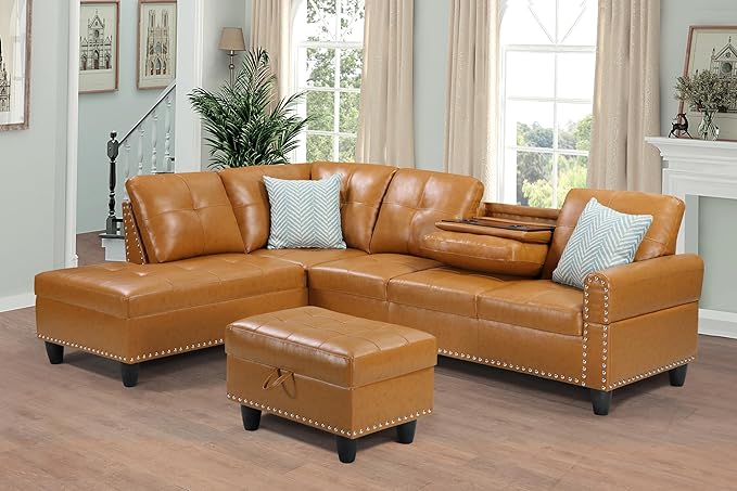 Wakefit Sectional Sofa Couch, Modern 4-Seaters Living Room Furniture Sets