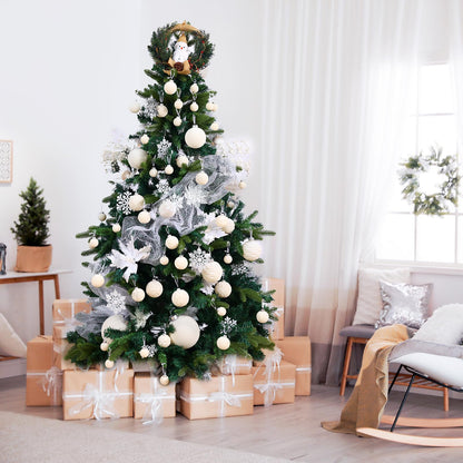 CristBest 24 Pack Christmas Tree Ornaments - Artificial Flowers Glitter Berry Stems Christmas Floral Picks Branches for Xmas Tree Decorations Vase Filler Holiday Wedding Party Home Decor (White)