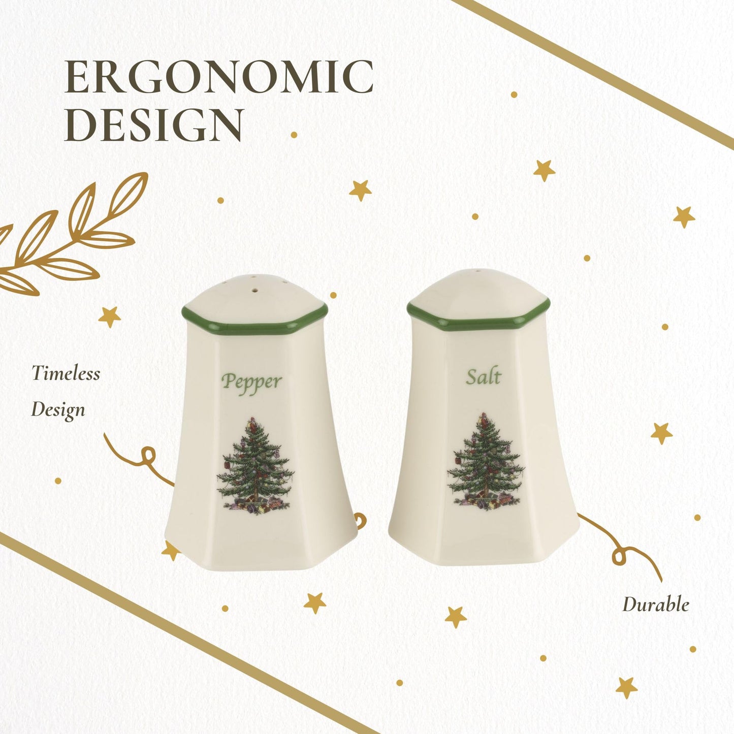 Spode Hexagonal Salt & Pepper Set