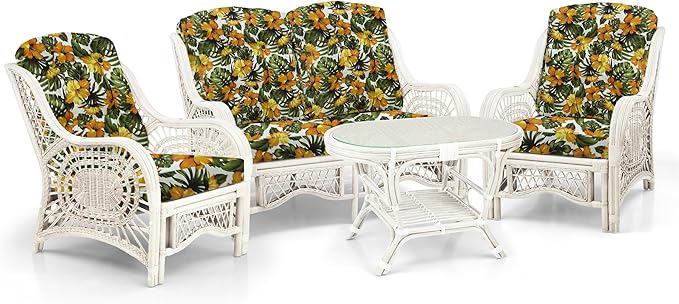 Malibu Lounge Loveseat Sofa Natural Rattan Wicker Handmade Design
