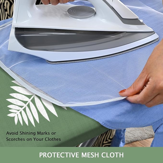 SheeChung 14x42 Inch Over-The-Door Ironing Board Cover and Pad, Cotton Cover