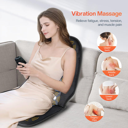 CILI Massage Chair Pad,Back Massager with Heat,Massage Seat Cushion with 10 Vibration Motors,30-60-90 Minutes Heating Options,Chair Massager for Office Chair, Home Office Use
