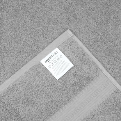 Amazon Basics 2 Bath towel for bathroom, Fade Resistant 100% Cotton Bath Towels, soft absorbent, 2-Pack (70x140 cm), Grey