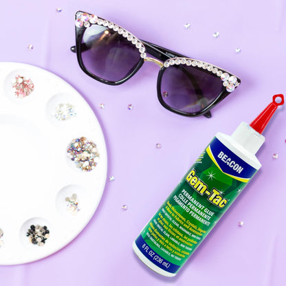 Beacon Gem-Tac 118ml Medium Bottle - Clear Adhesive for Fabric, Rhinestones, Glass, and More - Ideal glue for Embellishing Shoes, Gowns, Phones, and Accessories.