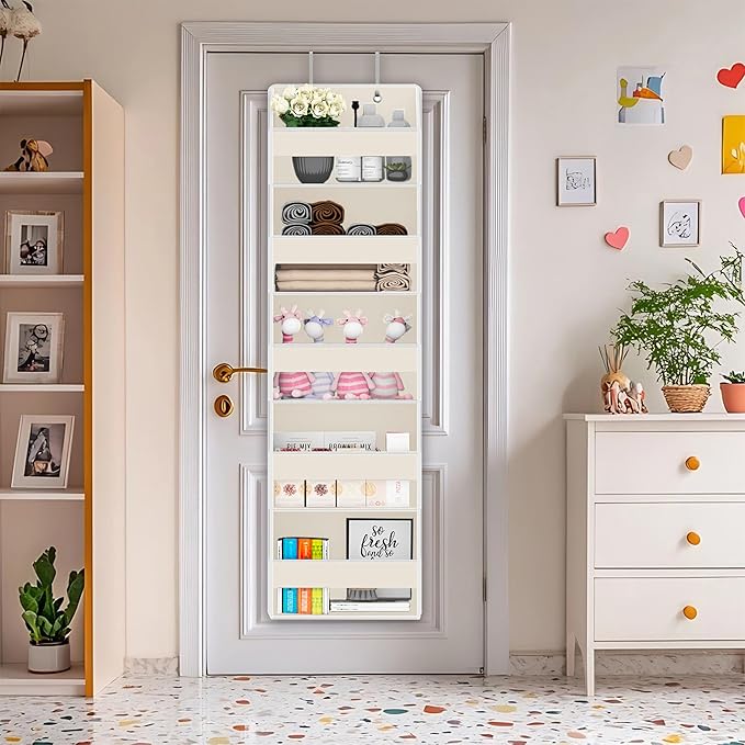 Over Door Organizer with 5 Large Pockets & 10 Mesh Side Compartments