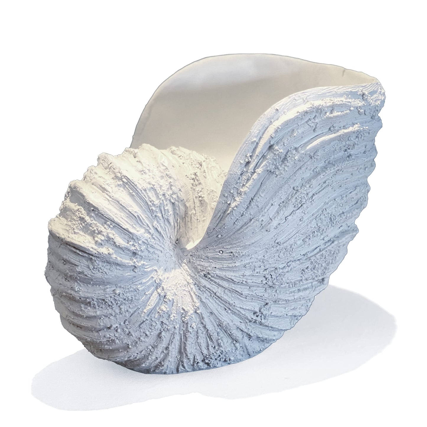 Huey House Large Nautilus Shell Sculpture, White Seashell Beach Decor