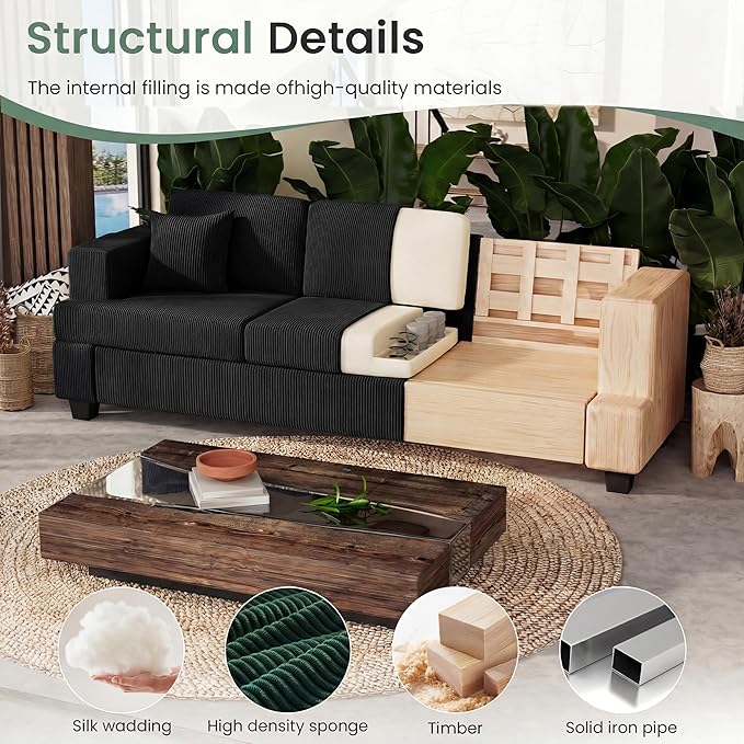 YOUDENOVA 2 Piece Set Comfy Sofa Couch, Loveseat Sofa * 2