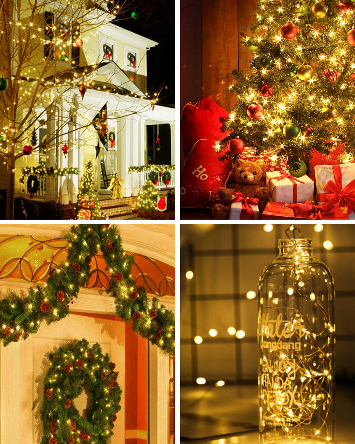 Kolpop Fairy Lights Battery Operated, [4 Packs] 5m 50 LED Copper Wire Christmas String Lights, Warm White LED Fairy Lights twinkle lights for Bedroom Wedding Birthday Party Indoor Tree DIY Decorations