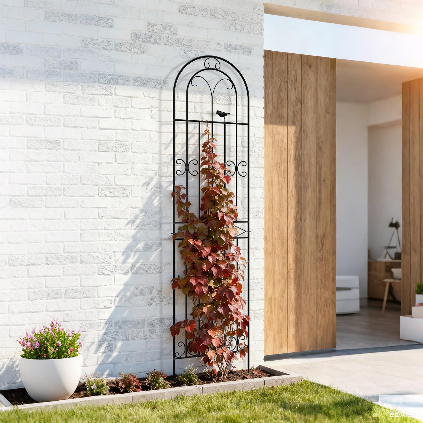 ARIFARO 78 inch Metal Garden Trellis for Climbing Plants, Pack of 2, Indoor/Outdoor Sturdy Decorative Plant Trellises for Potted Plants, House Plants, Climbing Vines, Bird Pattern