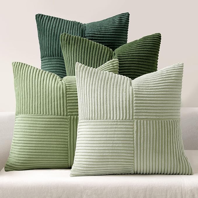 MIULEE Spring Green Decorative Throw Pillow Covers 24x24 Inch Set of 4 Boho