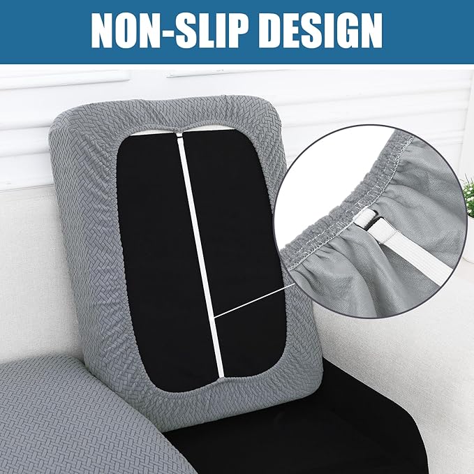 Smiry Waterproof Couch Cushion Covers, Stretch Jacquard Sectional Couch Covers