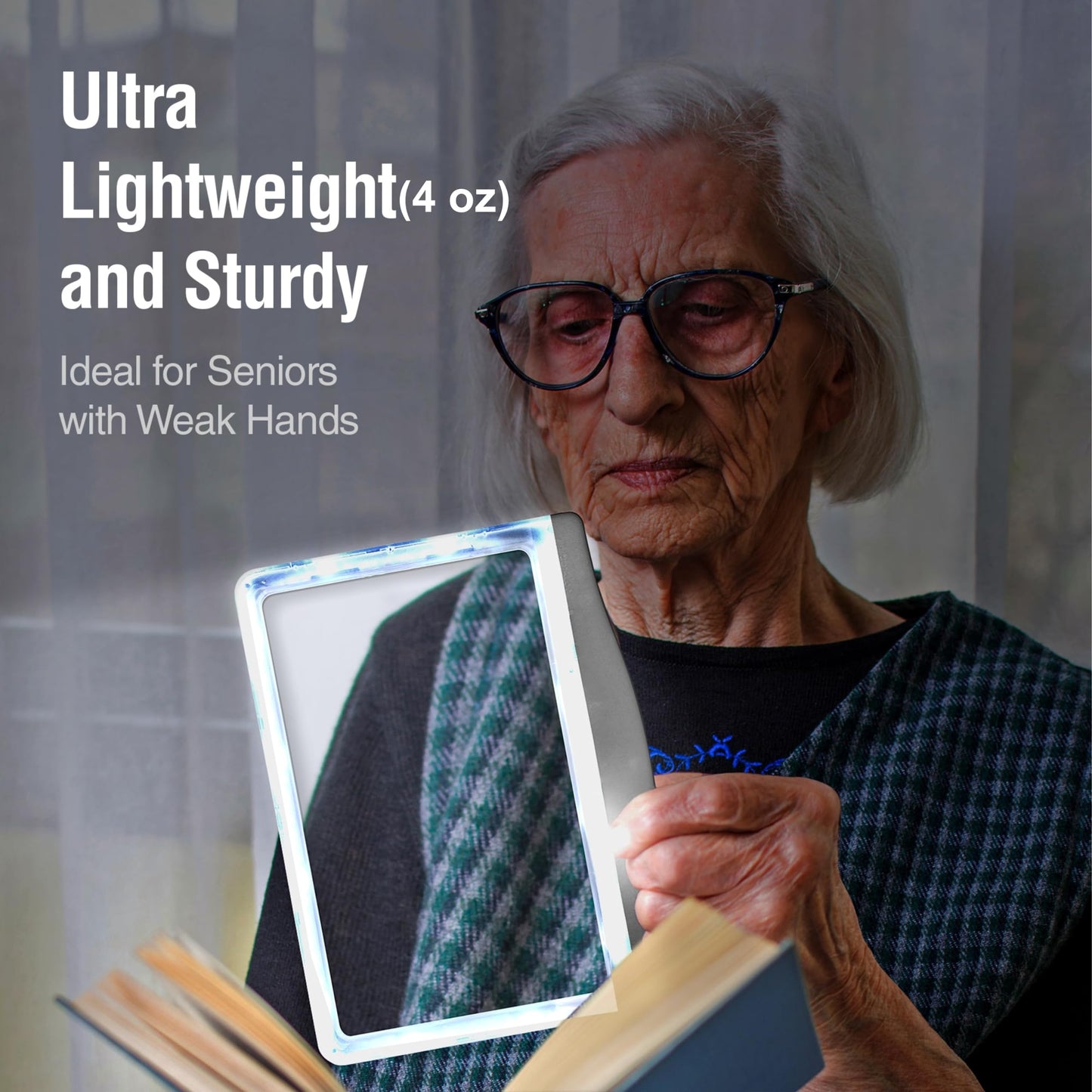 MAGNIPROS Patented 3X Large LED Page Magnifier for Reading | Eye Caring 3 Color Light Modes & Anti-Glare Lens to Reduce Eye Strain-Perfect for Small Prints, Aging Eyes, Low Vision and Seniors