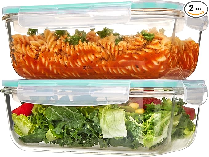 Vtopmart 2Pack 1860ml/63oz Large Glass Containers Food Storage