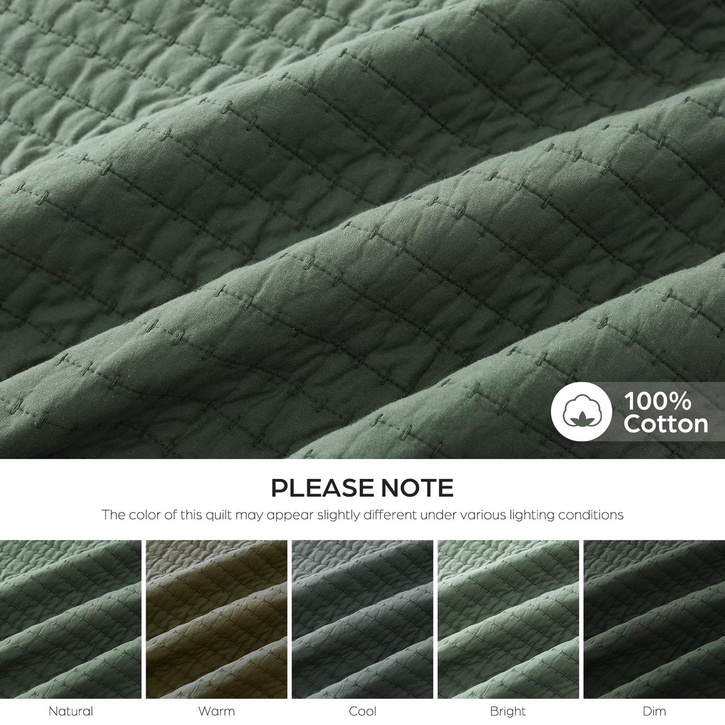 FDDX 100% Cotton Quilt Set Queen Size, 3-Piece Matelasse Bedspread Coverlet Set, Cozy Lightweight Quilted Bedding Set Comforter with 2 Shams in Geometric Pattern for All Season