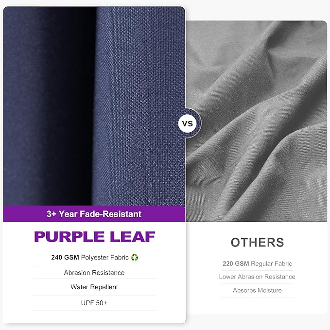 PURPLE LEAF 9' X 12' Right-left Tilt Patio Umbrella with Base Outdoor Cantilever Swivel Rectangle Umbrella Aluminum Offset Umbrella with 360-degree Rotation for Garden Deck Pool Patio Navy